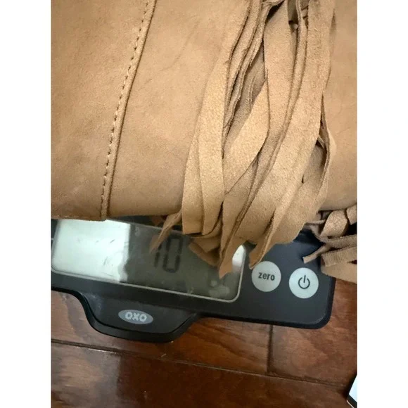 Maje Izmir Tan Suede Fringe Western Festival Shorts High Waisted Boho Tan  s 25 - Picture 5 of 5